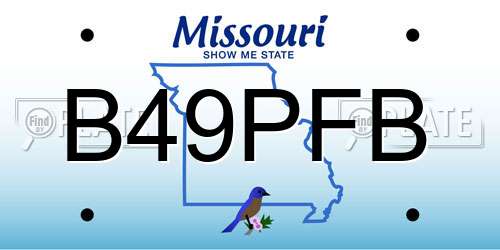 B49PFB Missouri License Plate