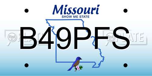 B49PFS Missouri License Plate