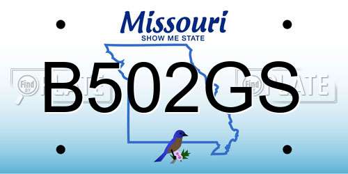 B502GS Missouri License Plate