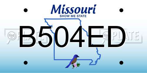 B504ED Missouri License Plate