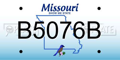 B5076B Missouri License Plate
