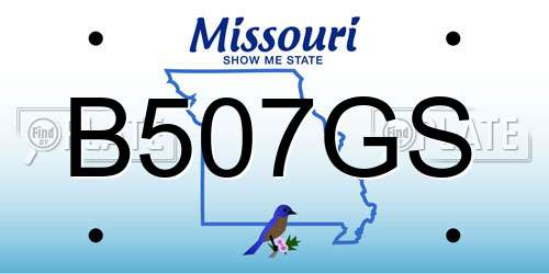 B507GS Missouri License Plate