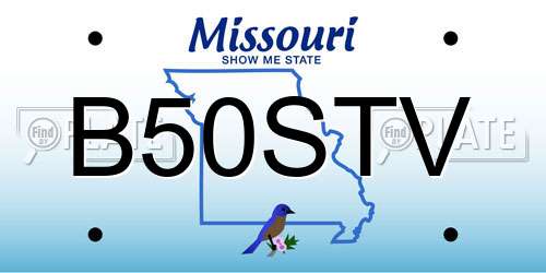 B50STV Missouri License Plate