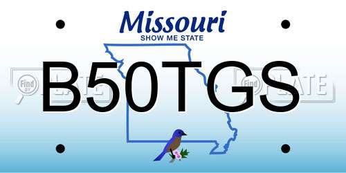 B50TGS Missouri License Plate