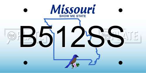B512SS Missouri License Plate