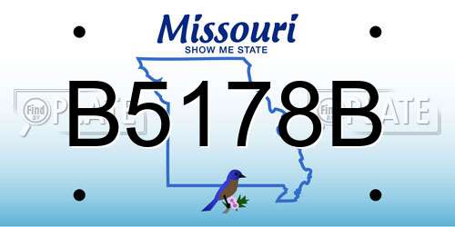 B5178B Missouri License Plate