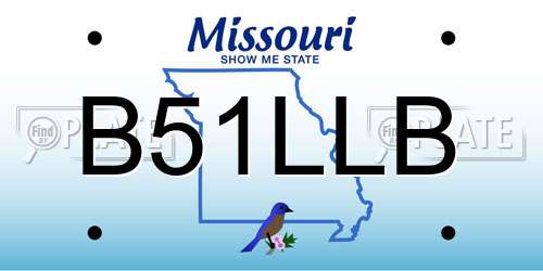 B51LLB Missouri License Plate