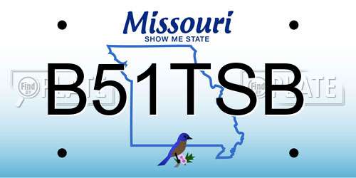 B51TSB Missouri License Plate