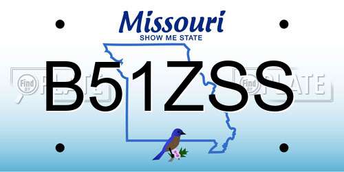 B51ZSS Missouri License Plate