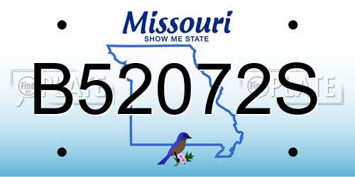 B52072S Missouri License Plate