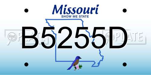 B5255D Missouri License Plate