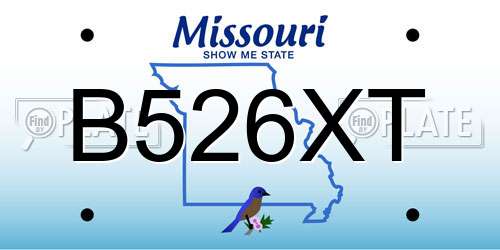B526XT Missouri License Plate