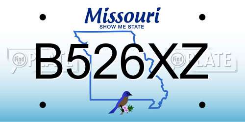 B526XZ Missouri License Plate