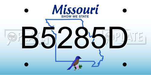 B5285D Missouri License Plate