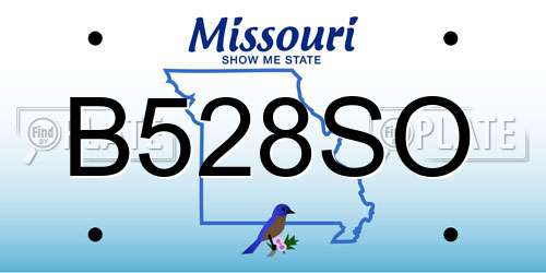 B528SO Missouri License Plate