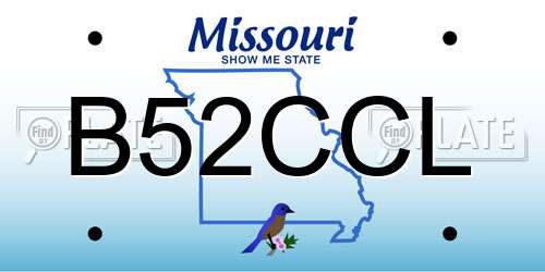B52CCL Missouri License Plate