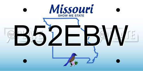 B52EBW Missouri License Plate