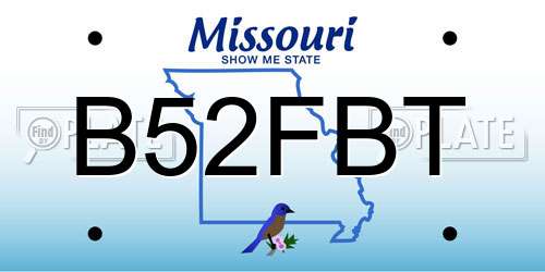B52FBT Missouri License Plate