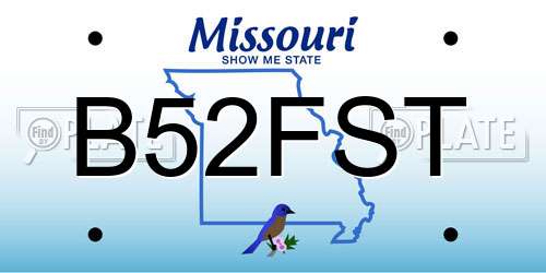 B52FST Missouri License Plate
