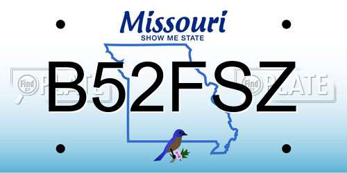 B52FSZ Missouri License Plate