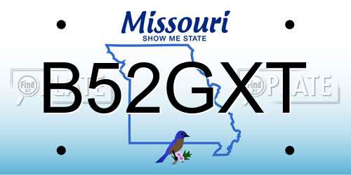 B52GXT Missouri License Plate