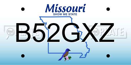 B52GXZ Missouri License Plate