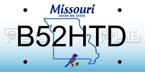 B52HTD Missouri License Plate