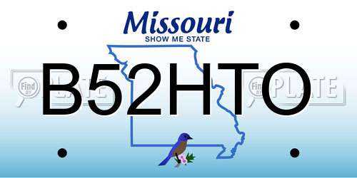 B52HTO Missouri License Plate