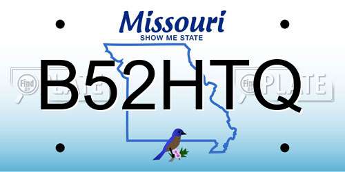 B52HTQ Missouri License Plate