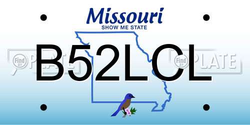 B52LCL Missouri License Plate