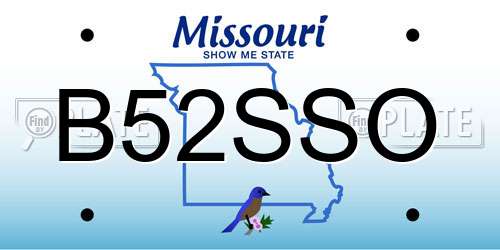 B52SSO Missouri License Plate