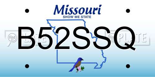 B52SSQ Missouri License Plate