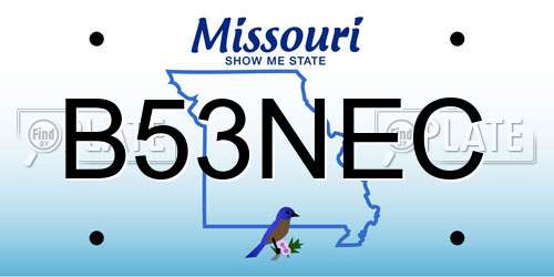 B53NEC Missouri License Plate