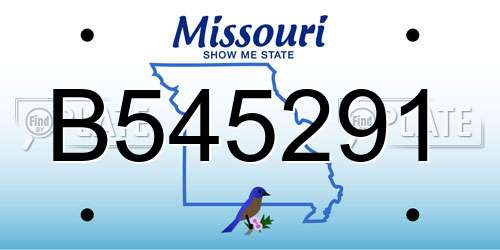B545291 Missouri License Plate