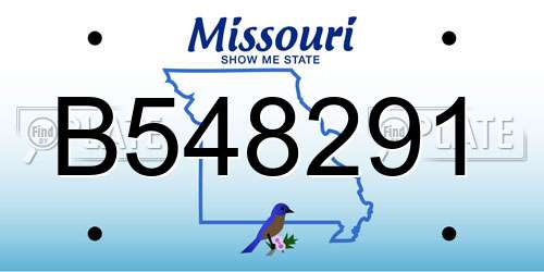 B548291 Missouri License Plate