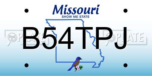 B54TPJ Missouri License Plate