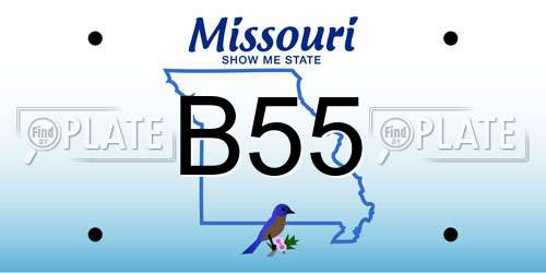 B55 Missouri License Plate