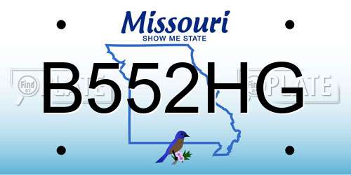 B552HG Missouri License Plate