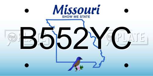 B552YC Missouri License Plate
