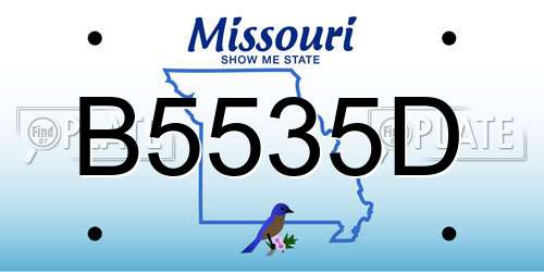 B5535D Missouri License Plate