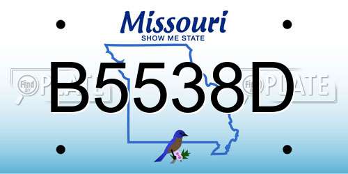 B5538D Missouri License Plate