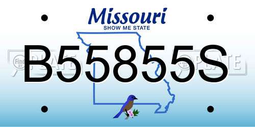 B55855S Missouri License Plate