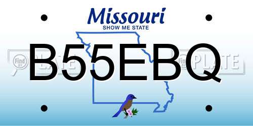 B55EBQ Missouri License Plate