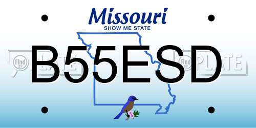 B55ESD Missouri License Plate