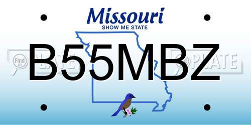 B55MBZ Missouri License Plate