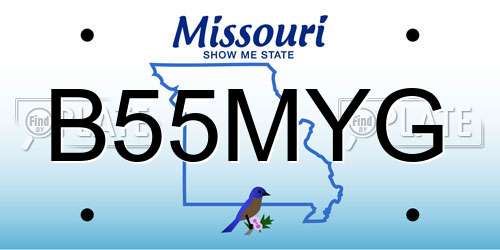 B55MYG Missouri License Plate