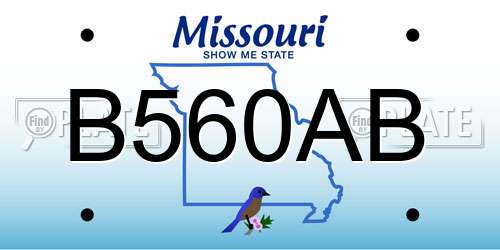 B560AB Missouri License Plate