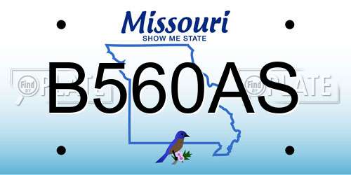 B560AS Missouri License Plate