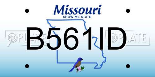 B561ID Missouri License Plate
