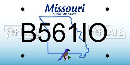 B561IO Missouri License Plate